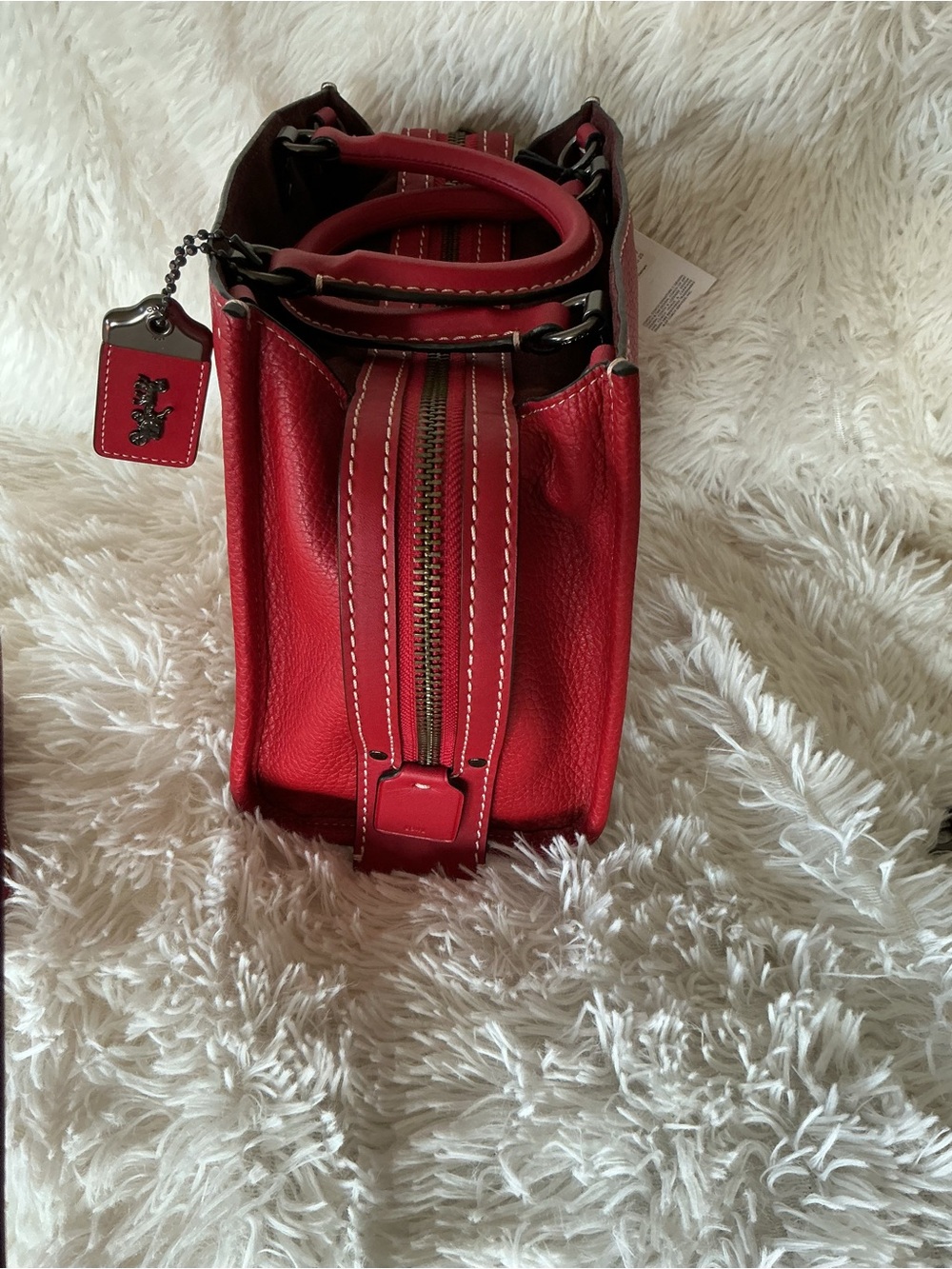Coach Disney X Red Leather Minnie Mouse with Patches Rogue 25 with Wallet - Picture 5 of 11